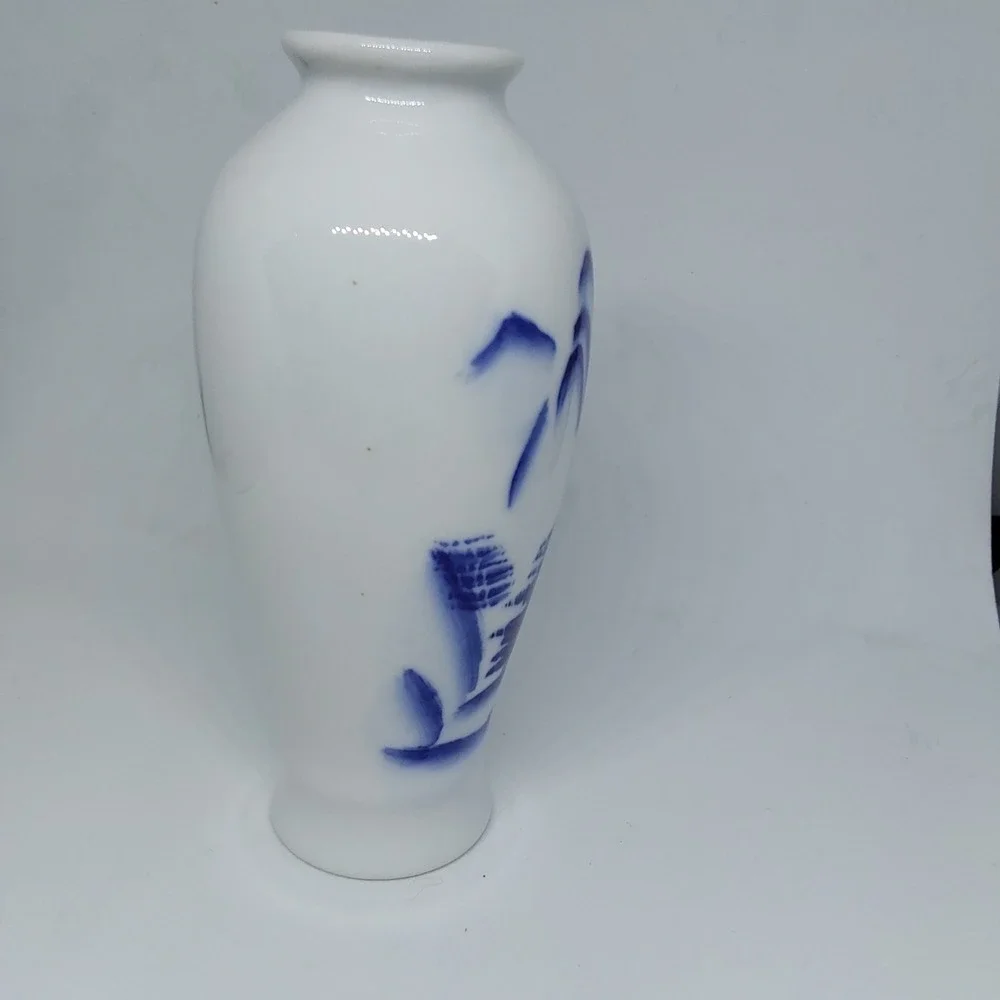 Vintage Delfts Blue & White Bud Vase Hand Painted‎ 4